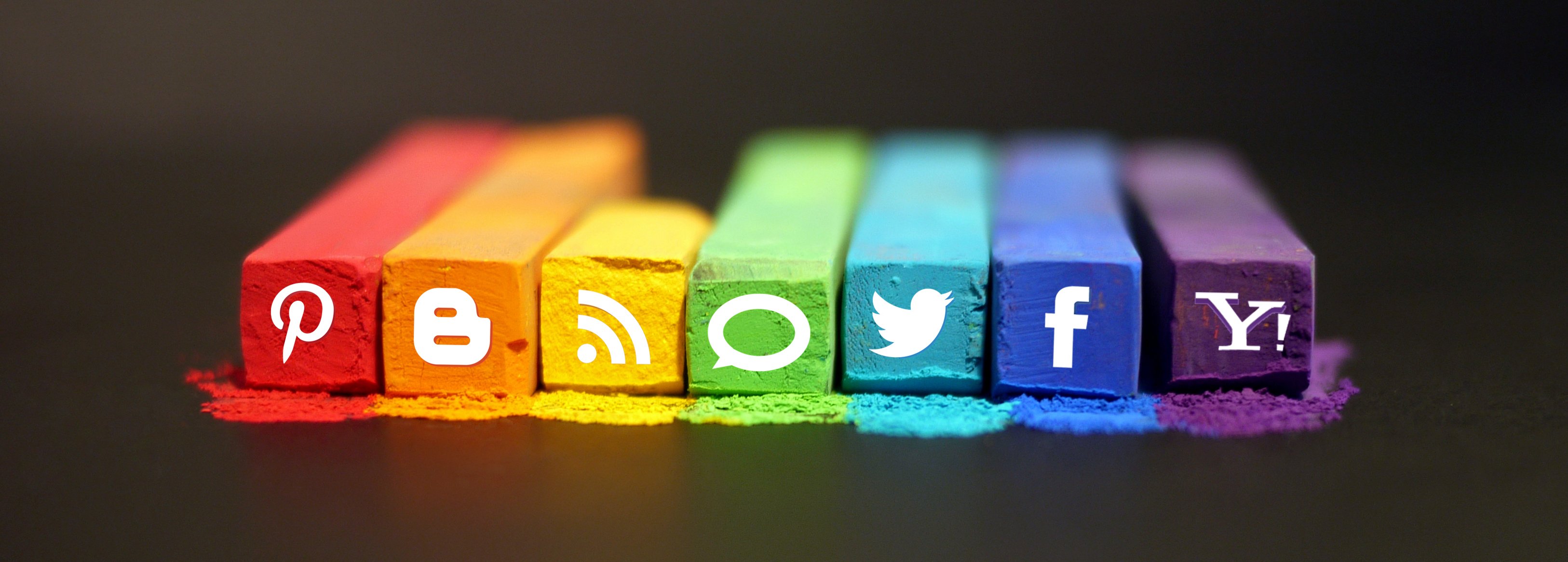 logos social network search icons social media facebook pinterest rss yahoo twitter chalk