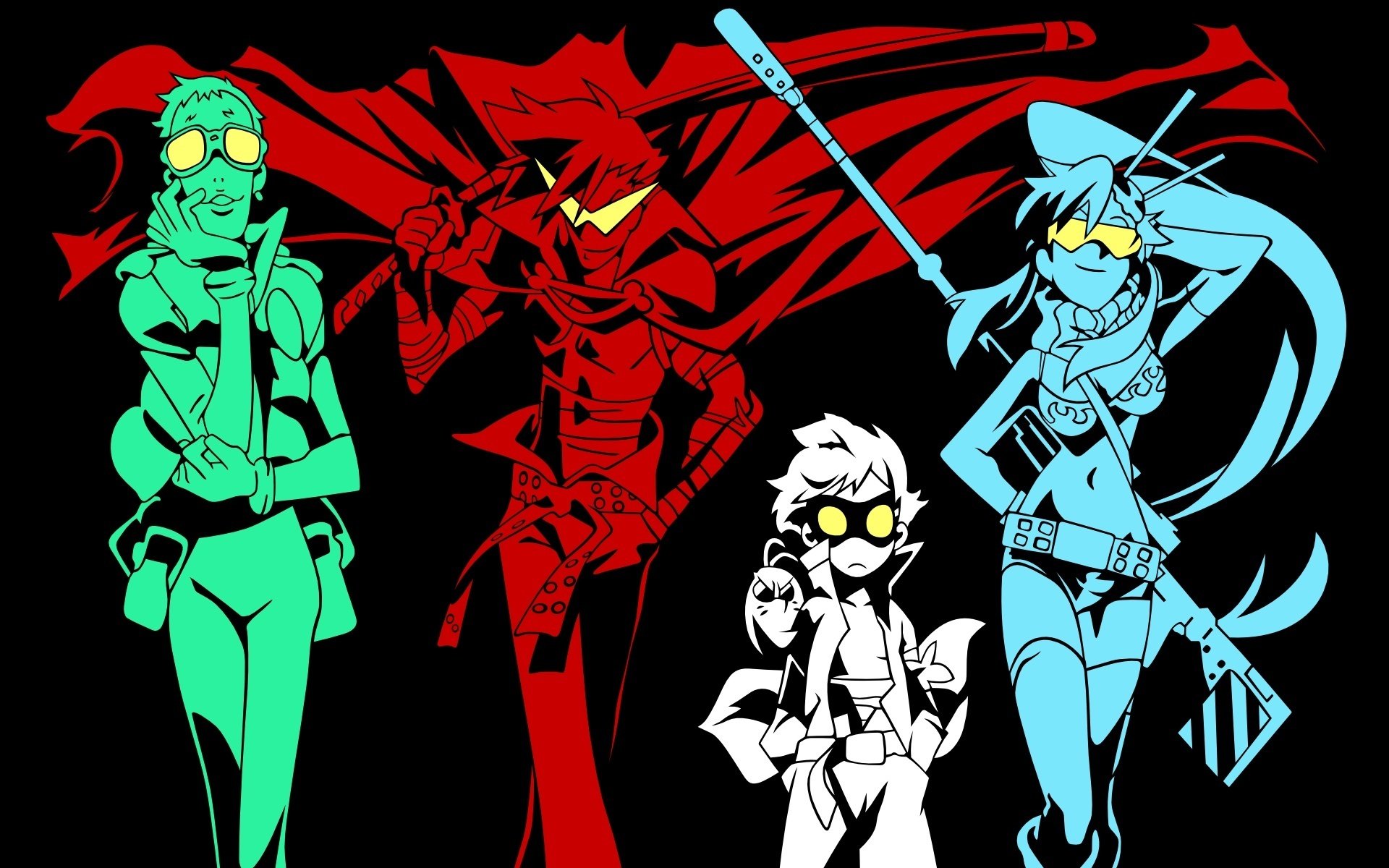 drawn characters different colors family