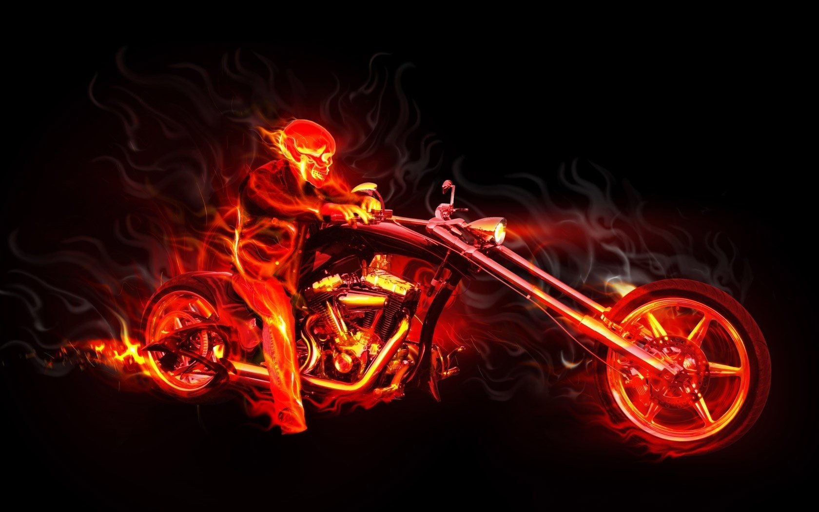 ragazzo su una moto computer grafica disegno del fuoco sfondo fiamma fuoco disegni anime