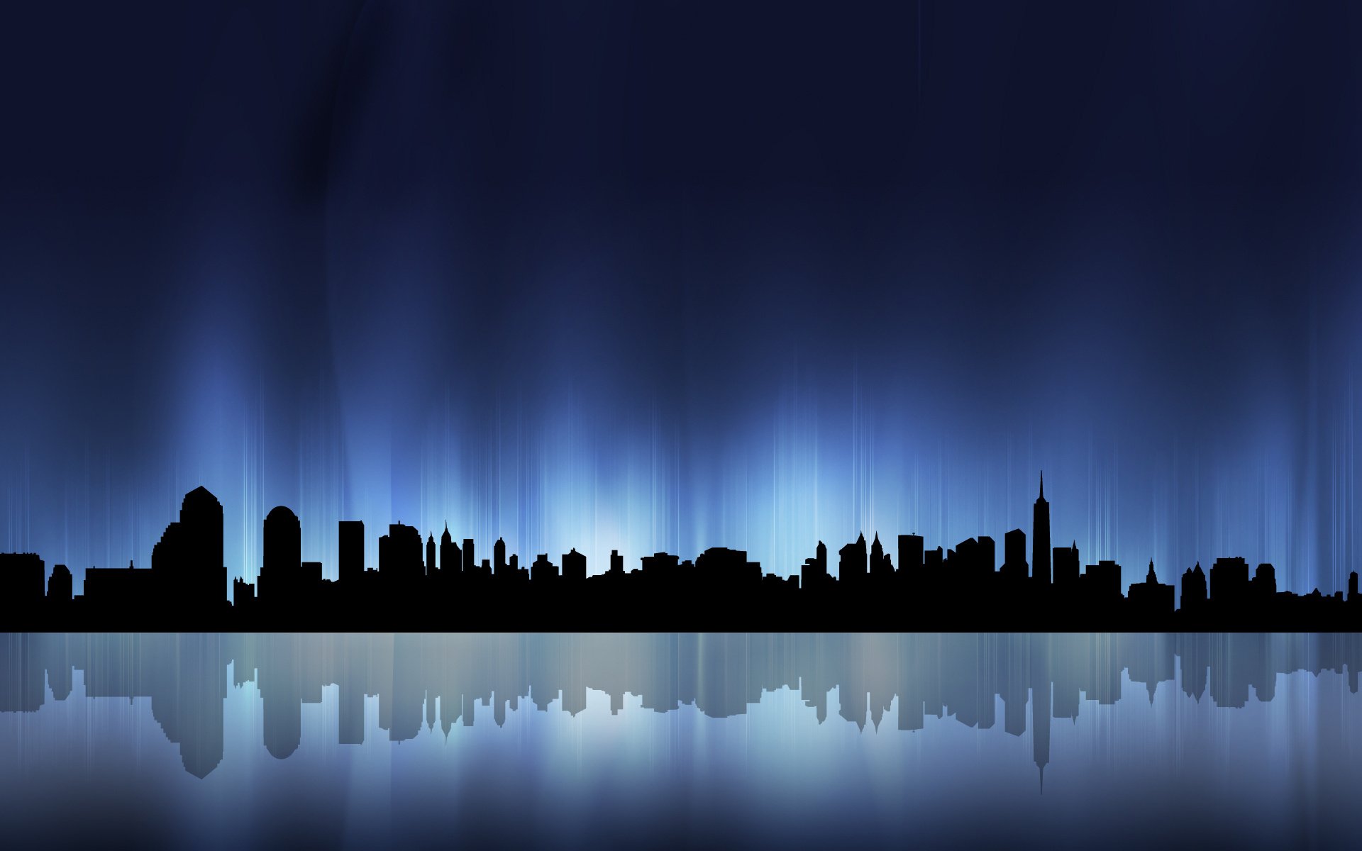 ombre de la métropole eau réflexion villes nuit bâtiments ciel nocturne lumières de la ville