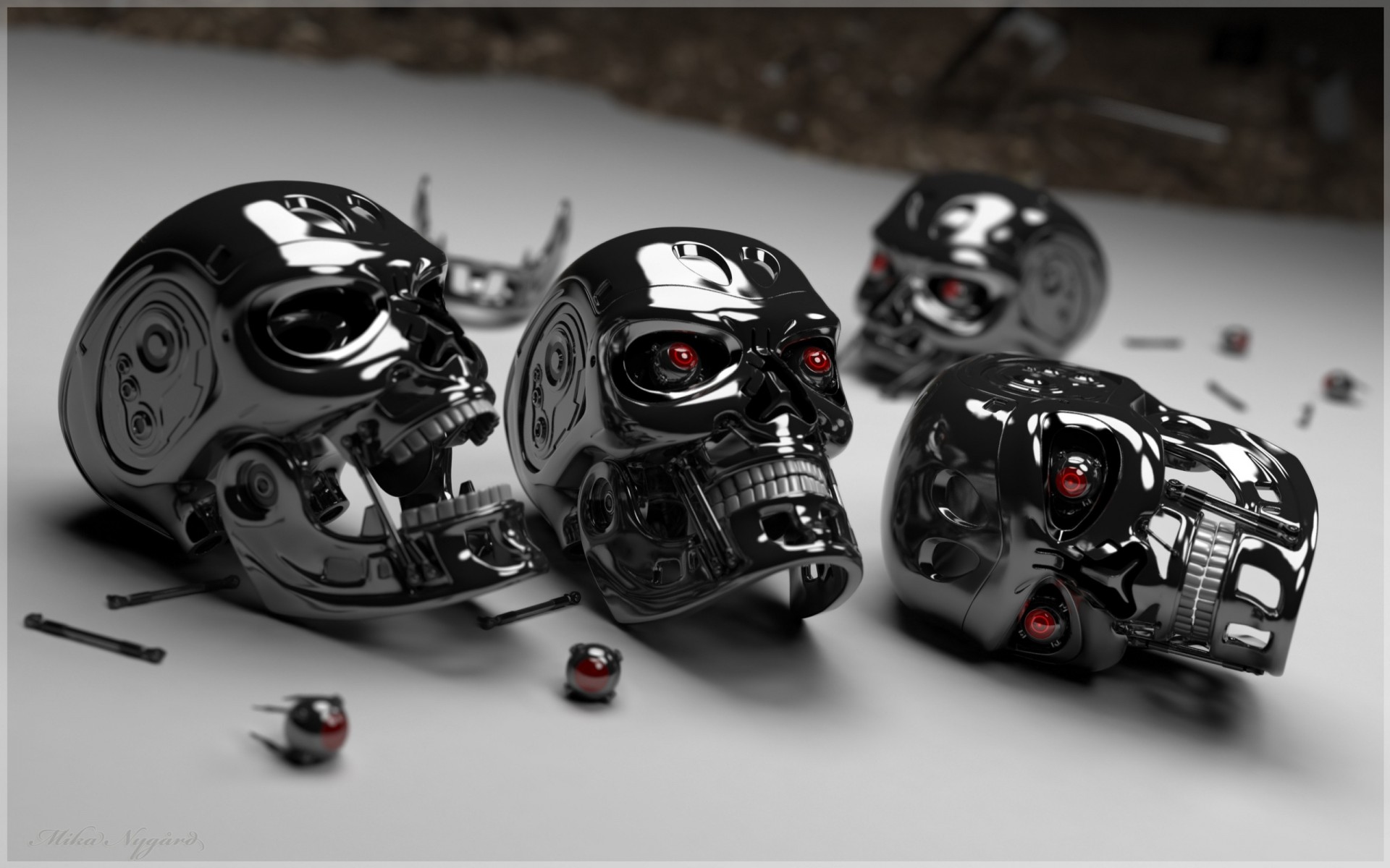 cranio terminator testa occhi