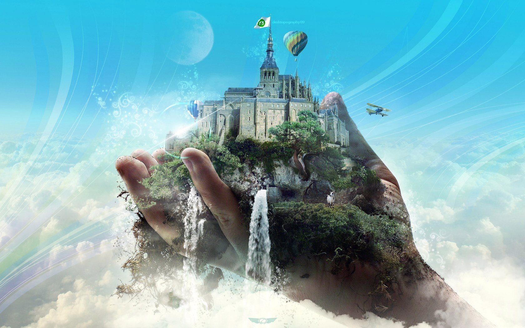world in his hand a piece of land castle