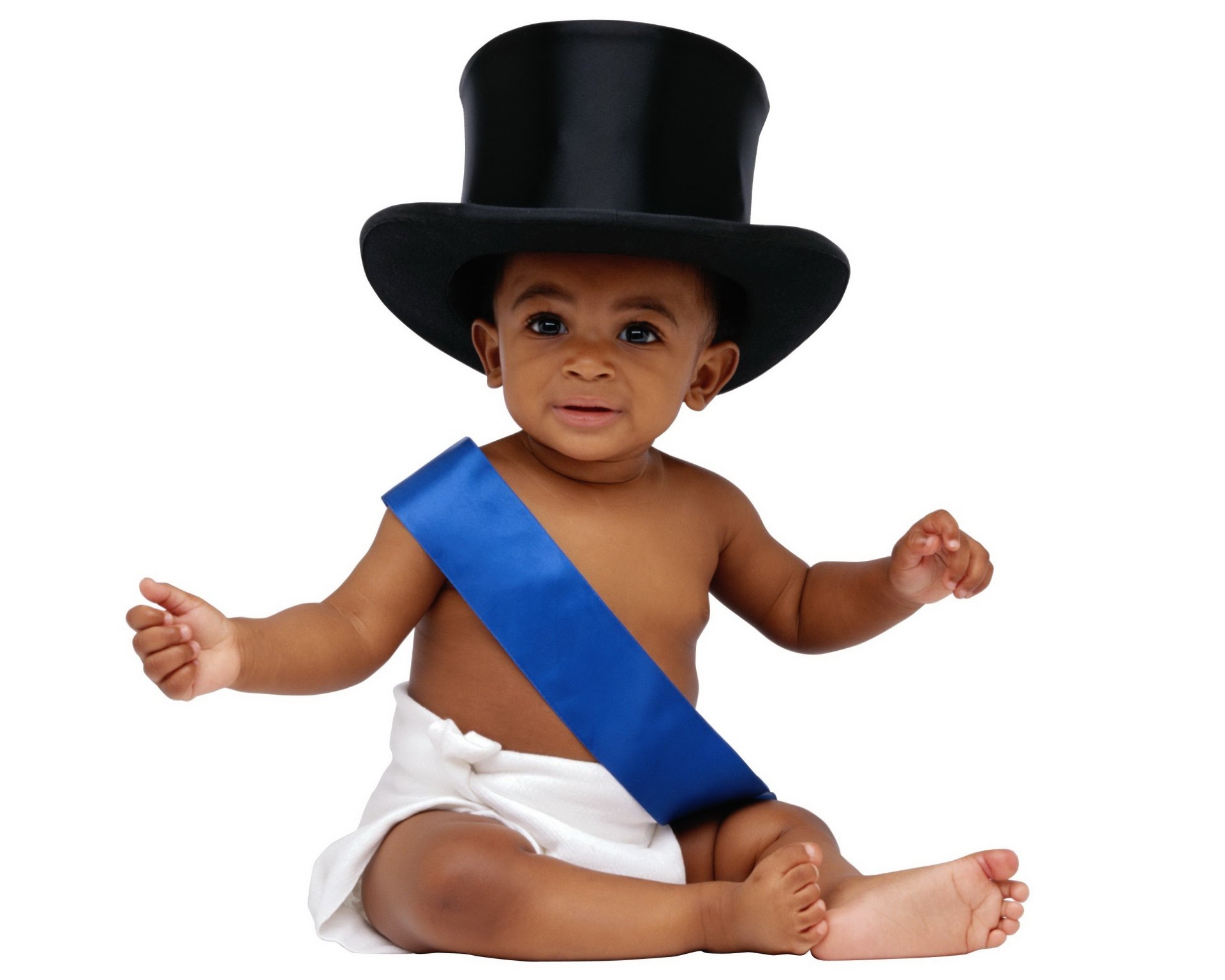 graduate child surprised face look hat ribbon dark-skinned mulatto negro diaper baby baby eyes face portrait