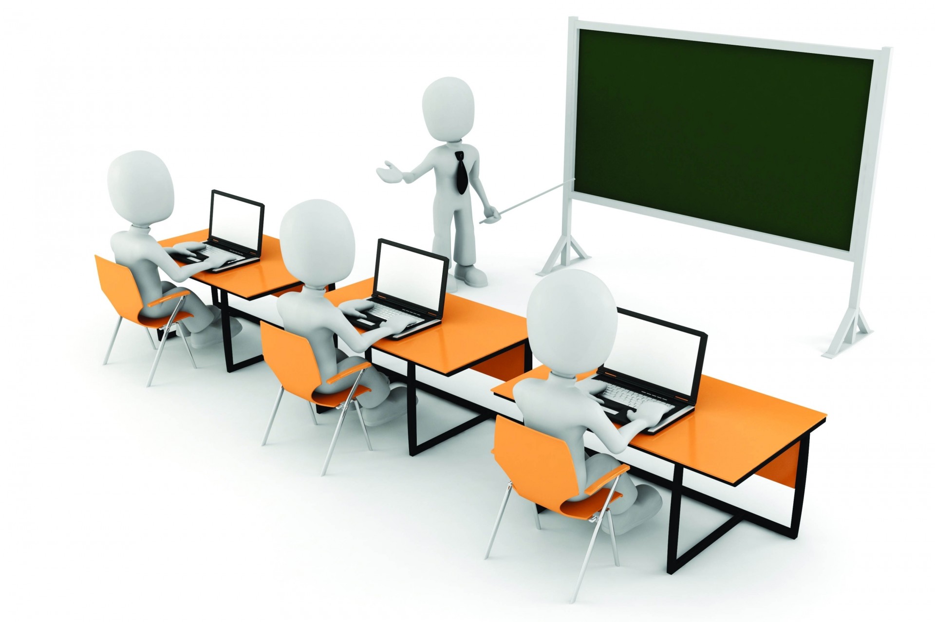 tafel pointer männer weißer hintergrund notebooks schreibtische lehrer