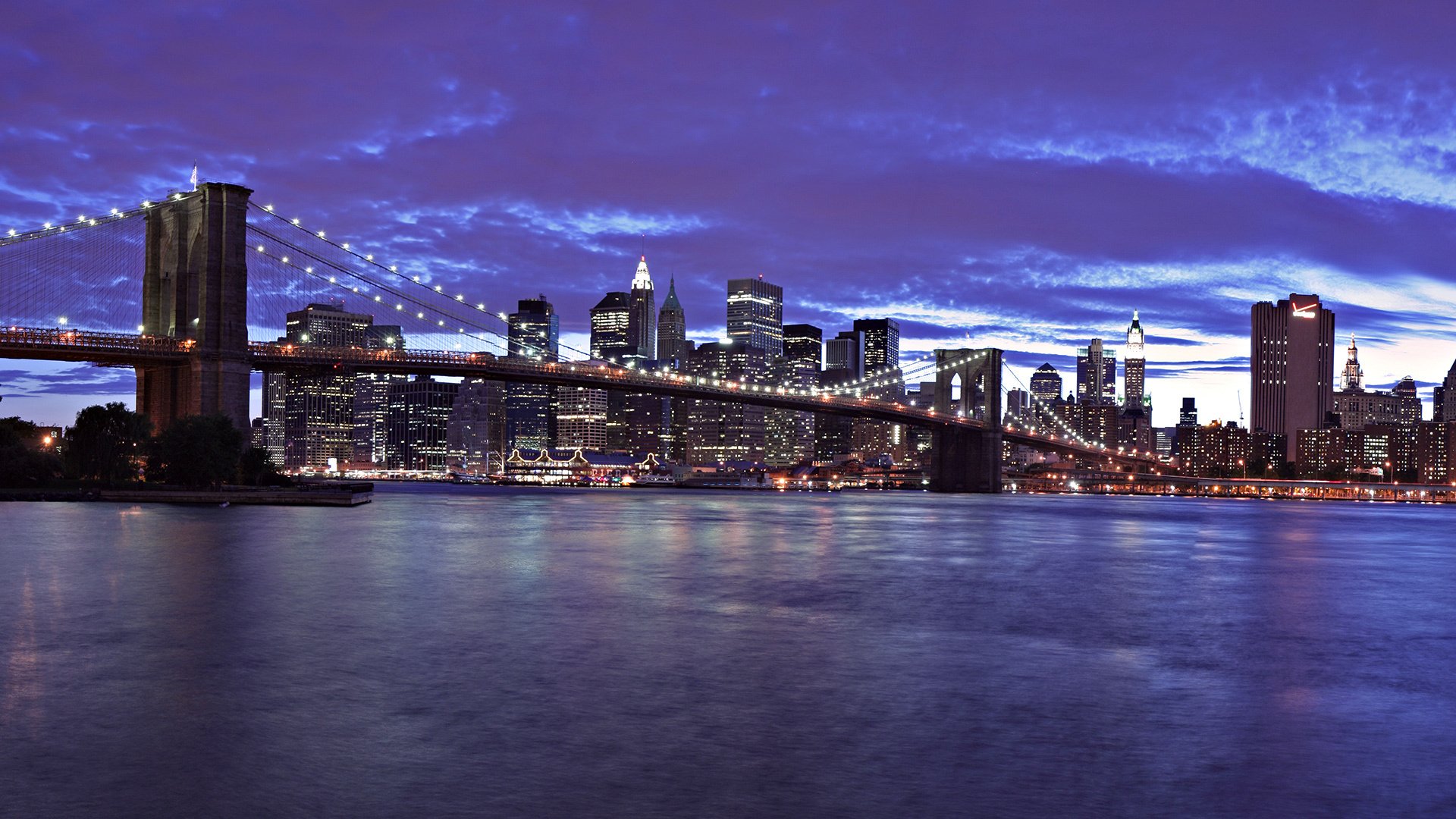 monde merveilleux lumières de la nuit villes pont rivière eau gratte-ciel lumières nuit ciel nocturne lumières de la ville