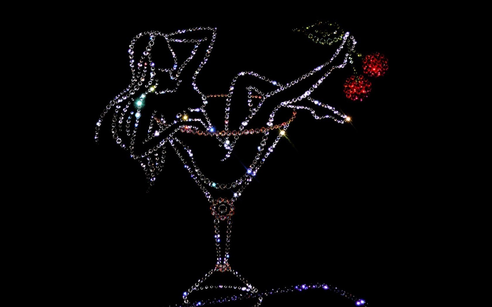 mädchen im glas kirsche minimalismus sterne fantasie einfachheit stil