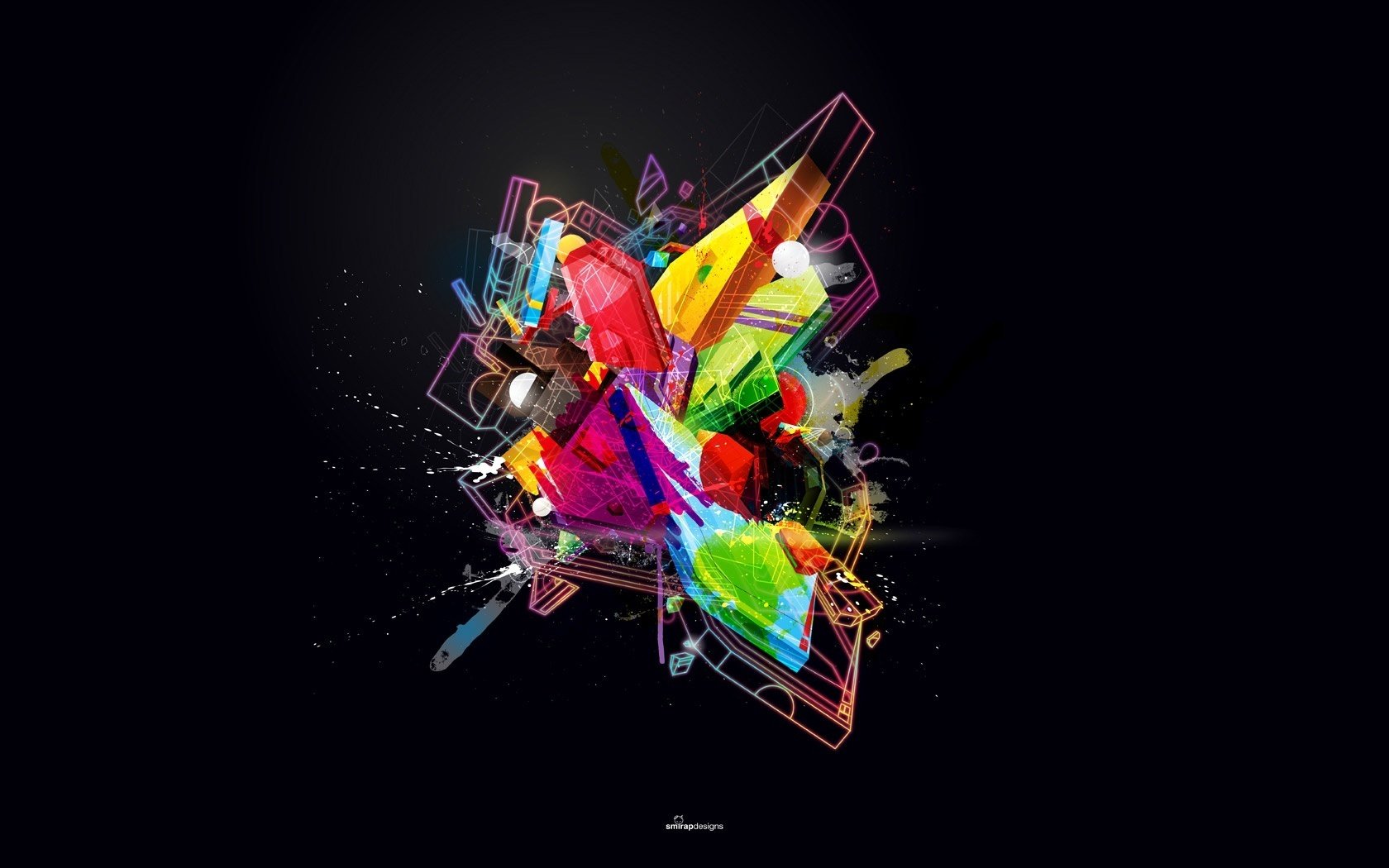 colored fill geometric figures the dark background fantasy abstraction background different colors line black background graphic