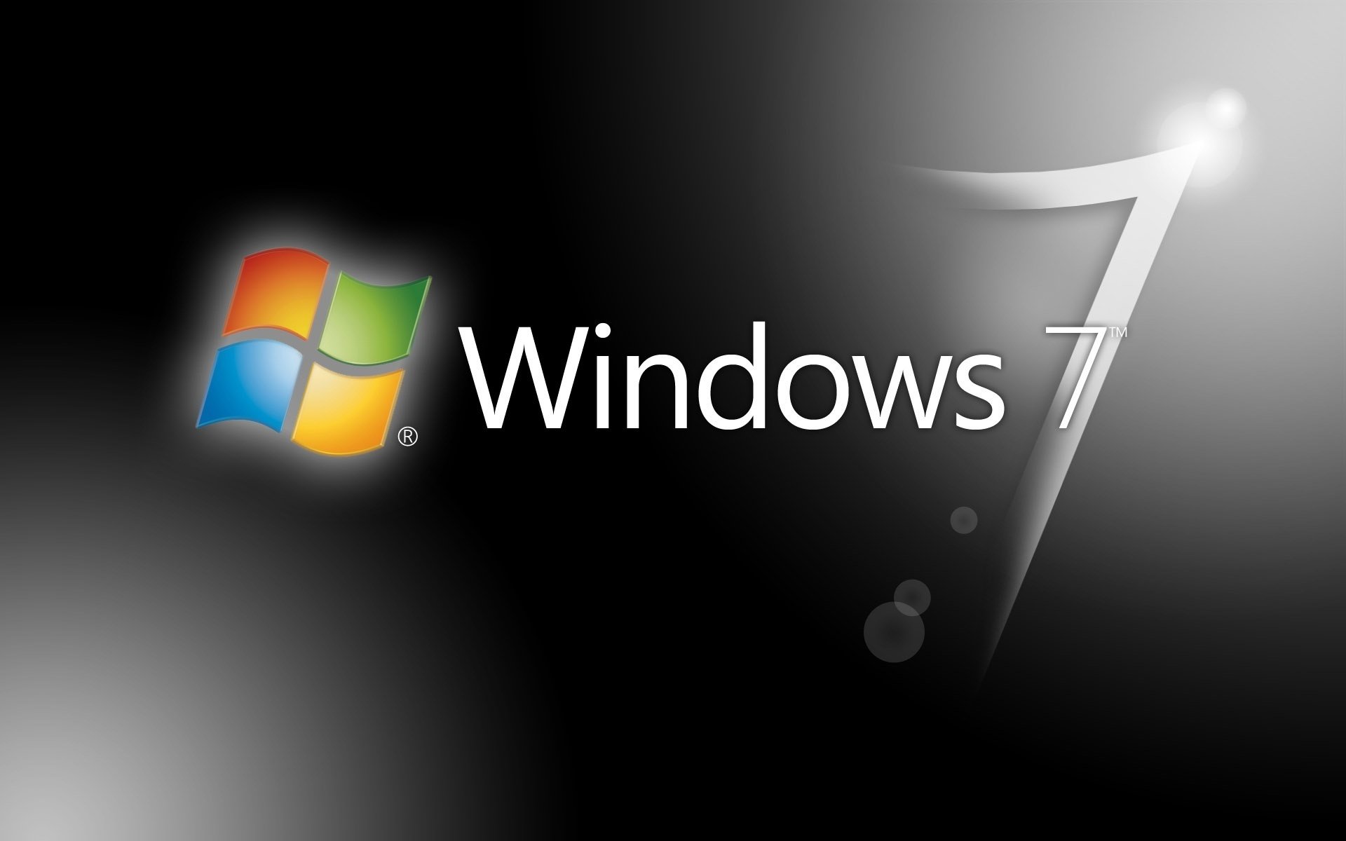 black screen grey background windows 7 emblems logo