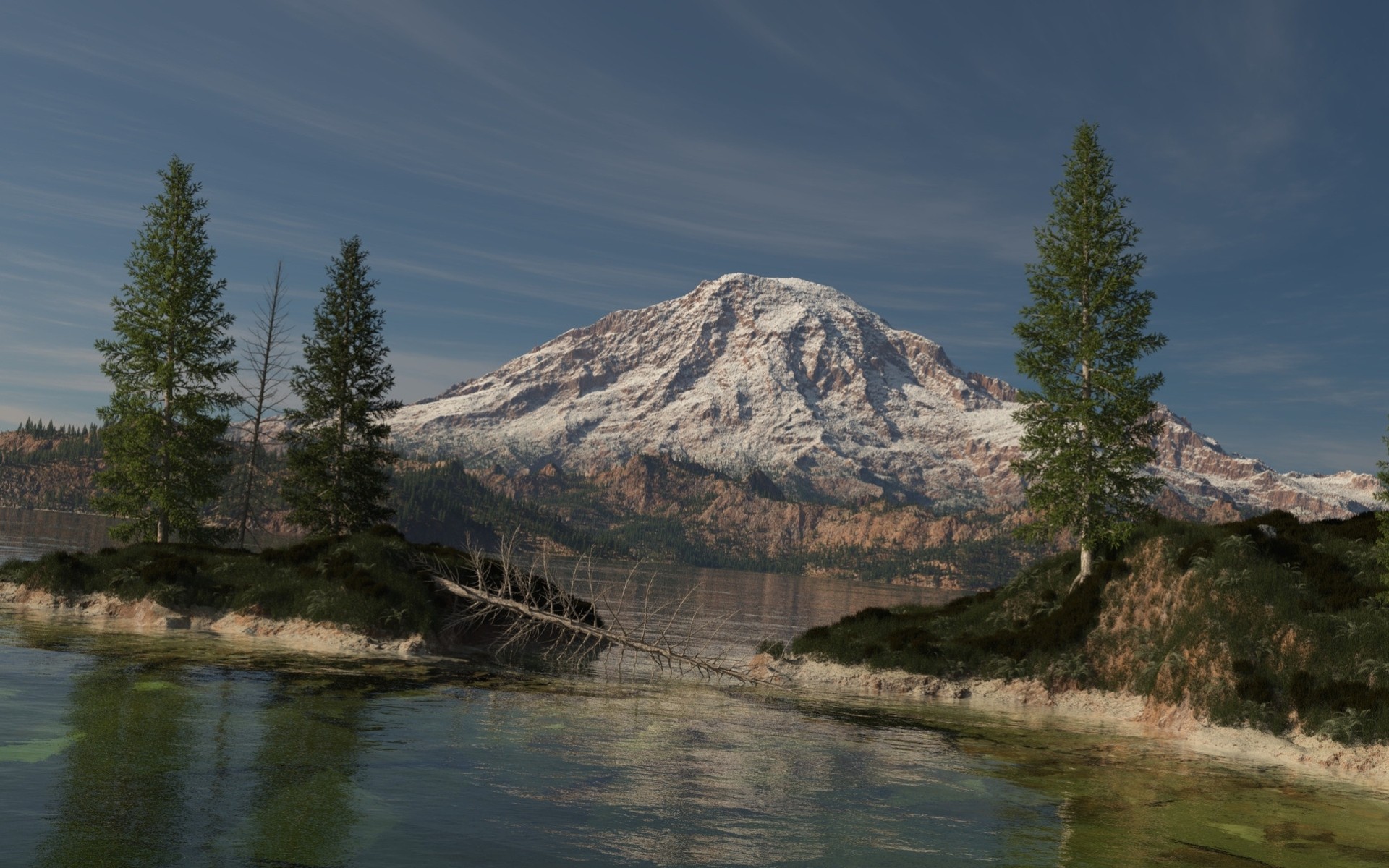 arte neve albero lago alberi isola foresta abete rosso montagna