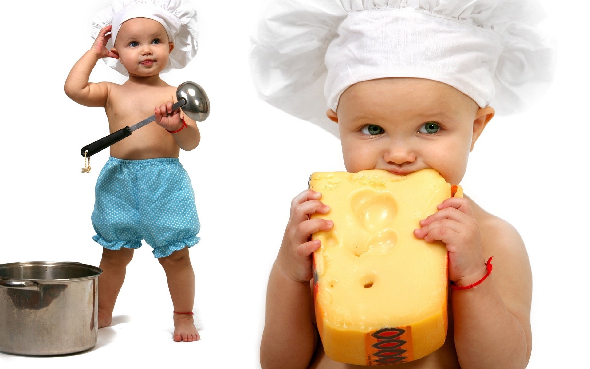 chew the cheese cooks pan ladle look eyes face
