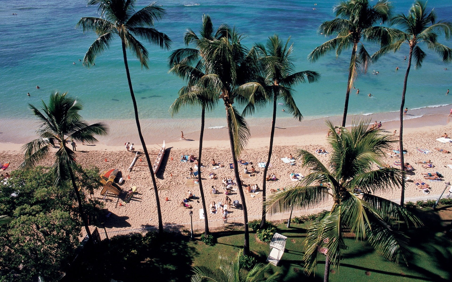 inflatable banana coast beach summer the sun sea stay people tan sand palm trees water