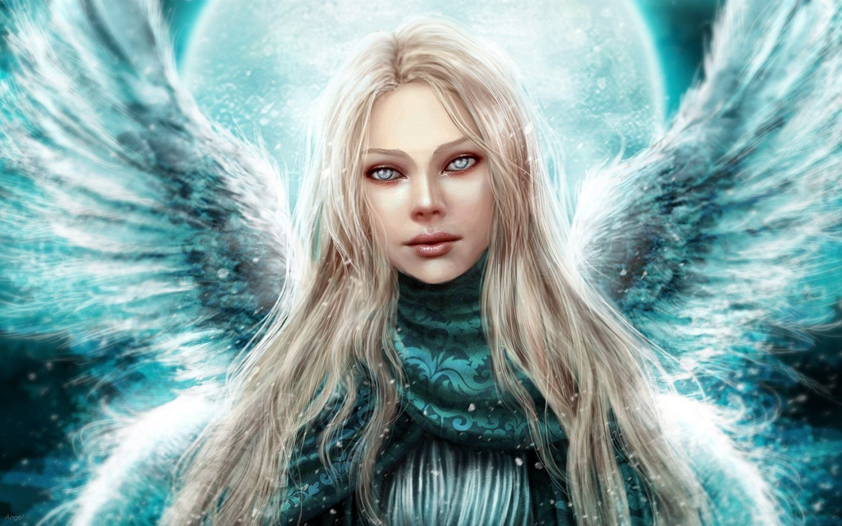 fluffy wings bewildered eyes angel