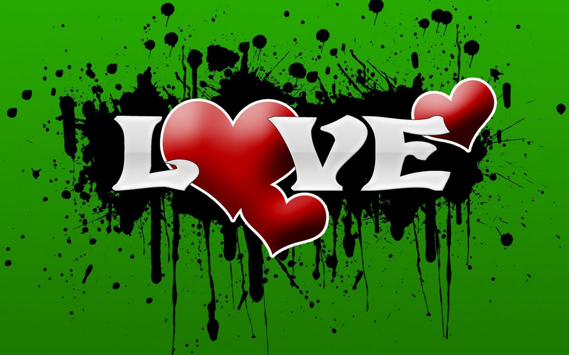 double coeur graphite amour fond vert
