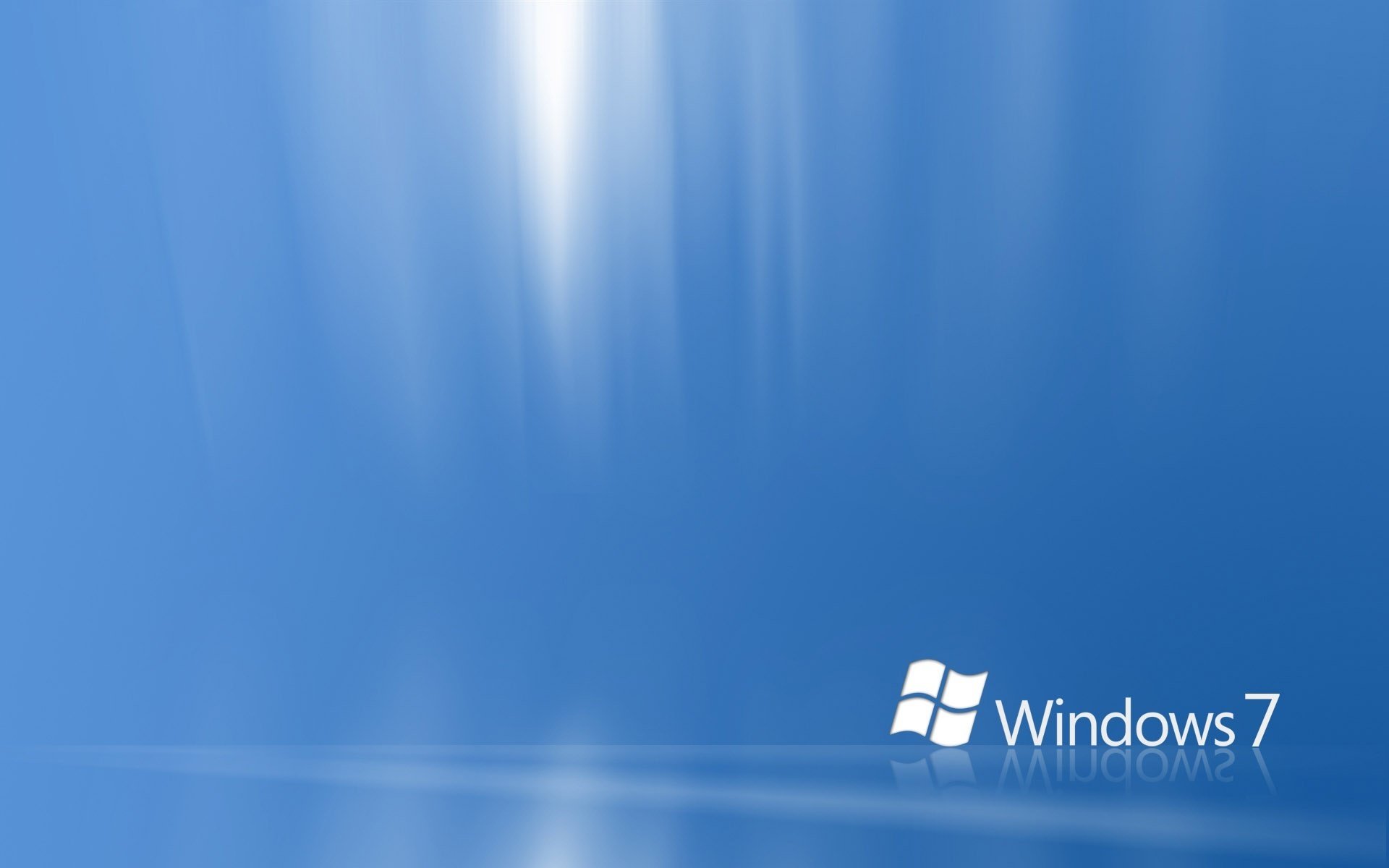 niebieskie tło windows 7 biała siódemka emblematy loga