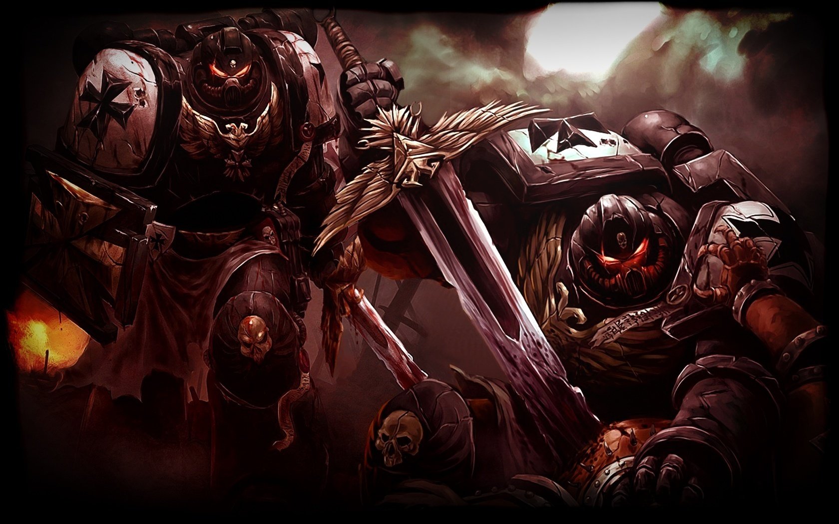 otro mundo guerreros ojos rojos warhammer 40000 templars negro guerra batallas