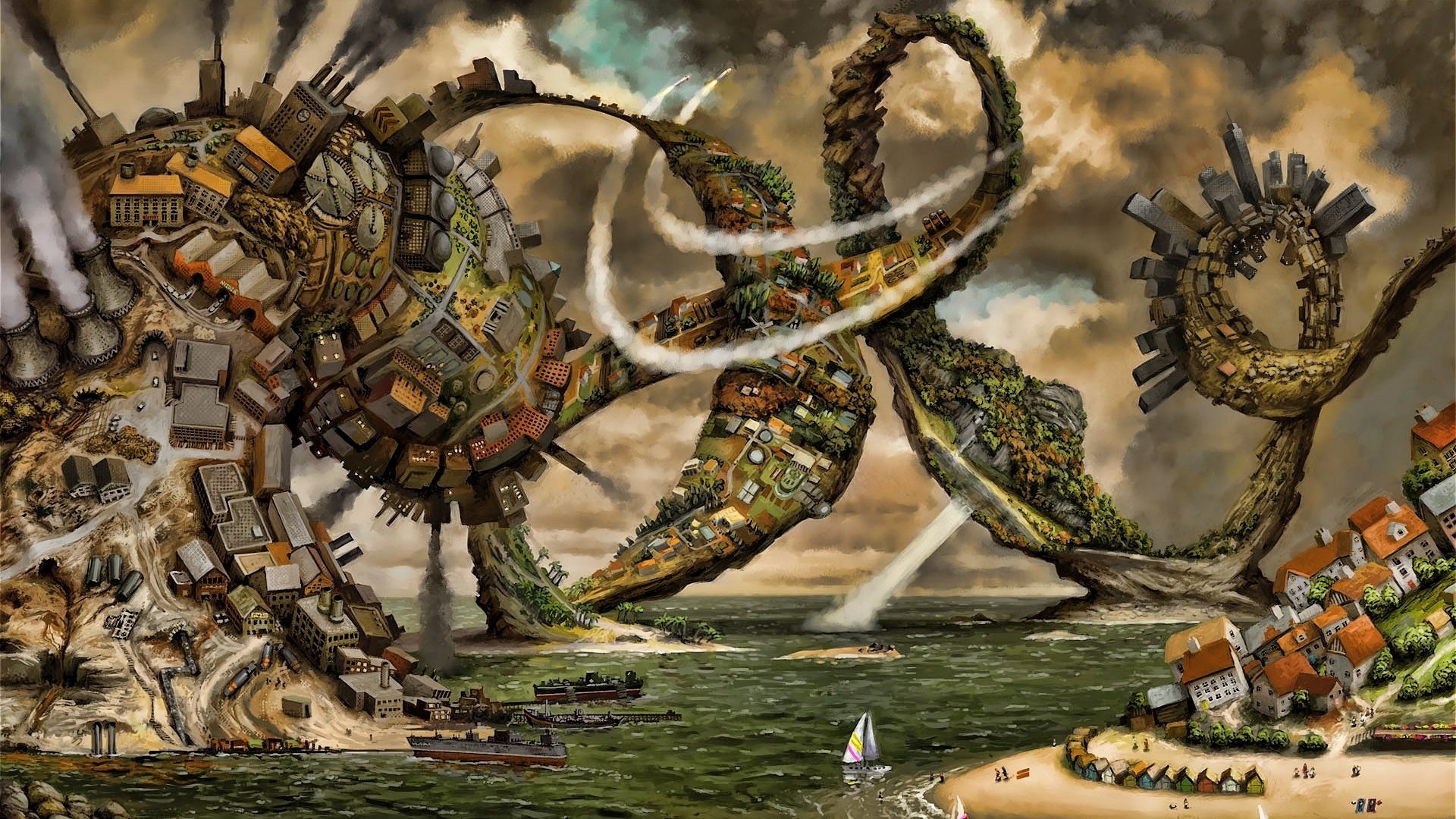 gedrehter roboter wasser boote