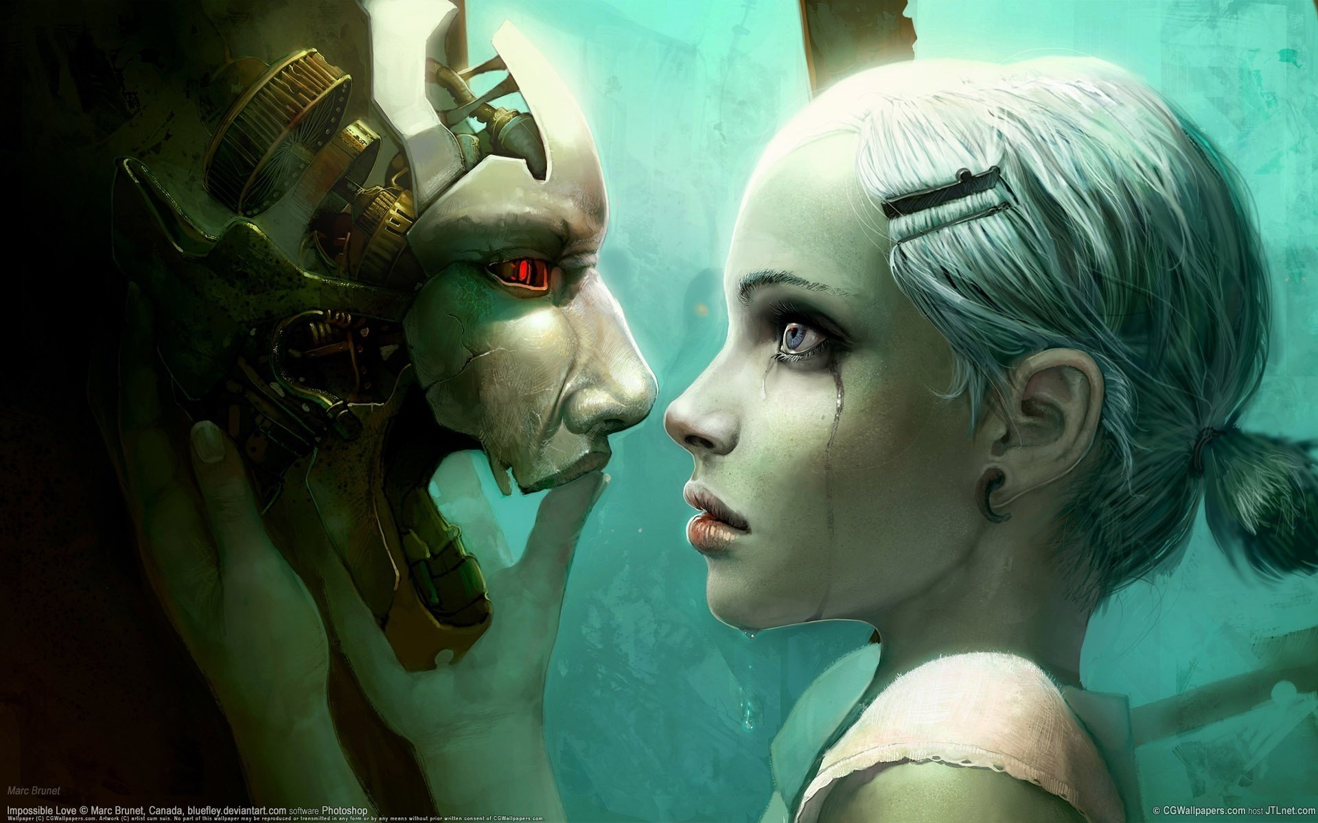 héros fantastiques fille blonde larmes visages mains yeux peur