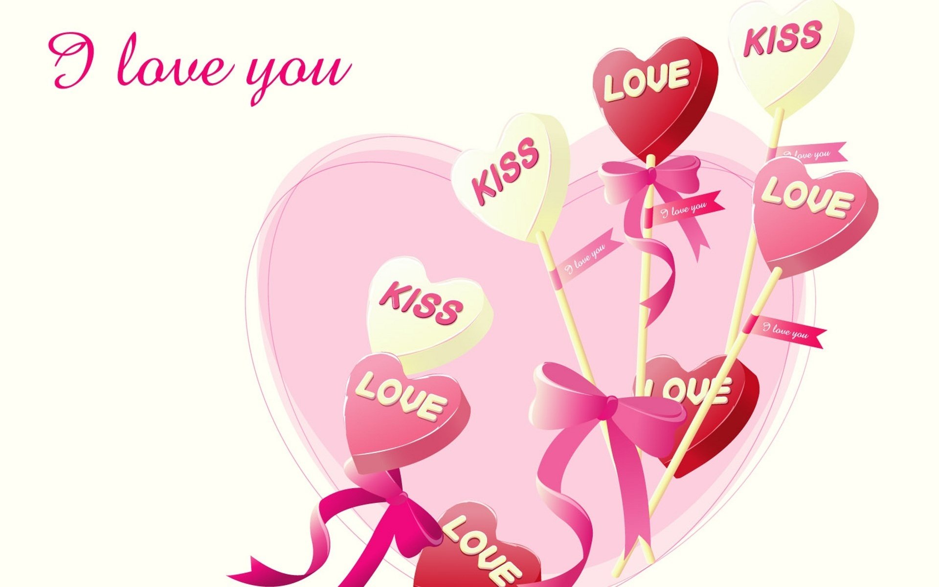 heart on a stick kiss love heart feelings holiday sweets candy bows sticks white background