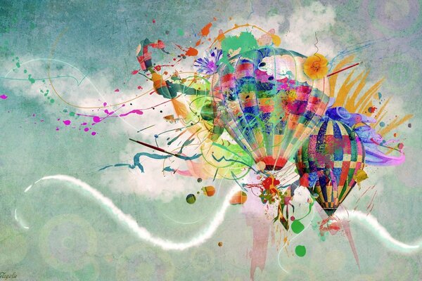 Abstraction colorée avec des ballons