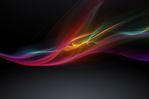 Multicolored lines on a dark background