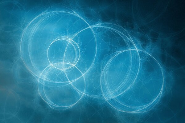 Minimalismo circular en humo azul