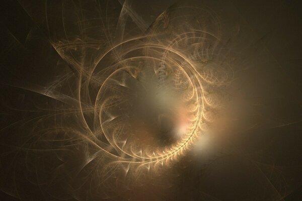 The abstraction is brown with lots of circles