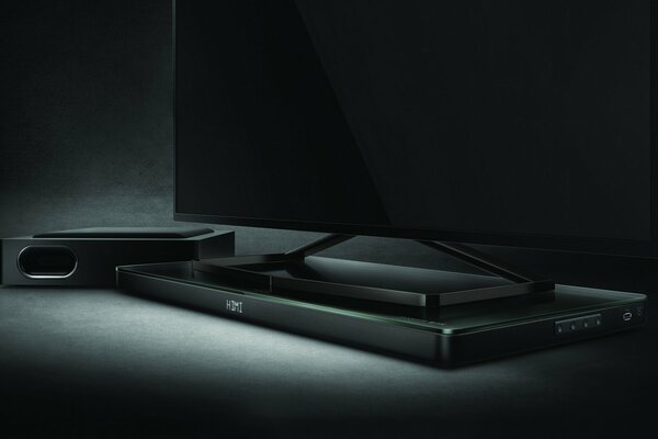 Modern TV on a gray background