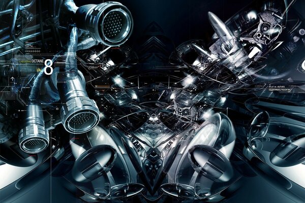 Construction of pipes with chrome reflection