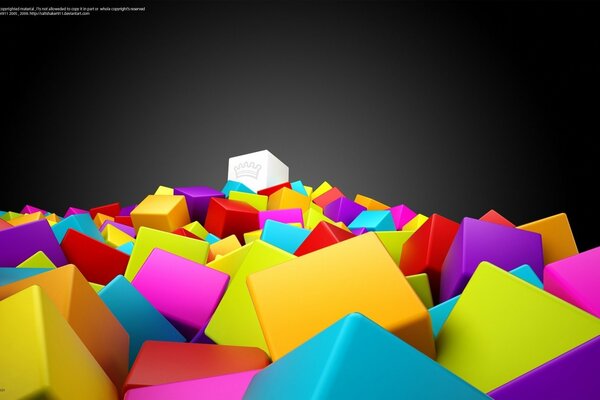 Cubo con corona su dadi colorati