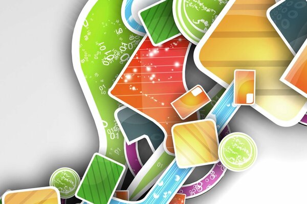 Astrazione multicolore con numeri su sfondo chiaro
