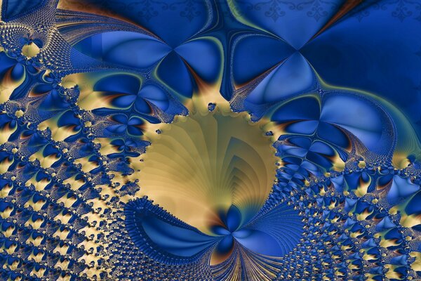 Abstract image blue-yellow mixing