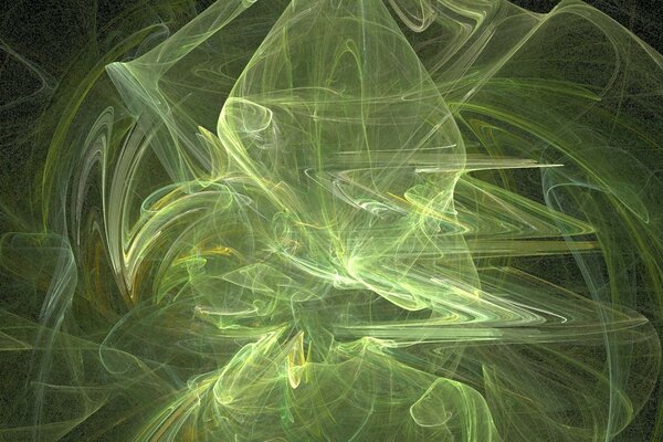 Struttura verde di linee aggrovigliate che ricordano la forma delle piante