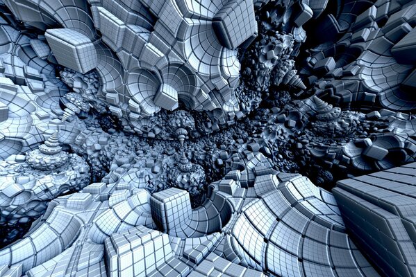Abstract three-dimensional textures with immersion effect