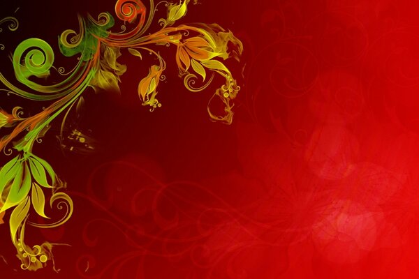 Background floral ornament in the style of modern Khokhloma
