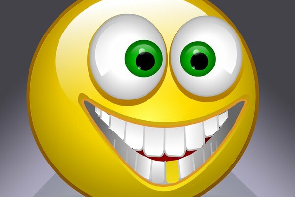 Smiley face with teeth and big eyes