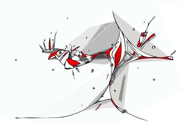Interesante dibujo bajo el estado de ánimo. sobre fondo blanco