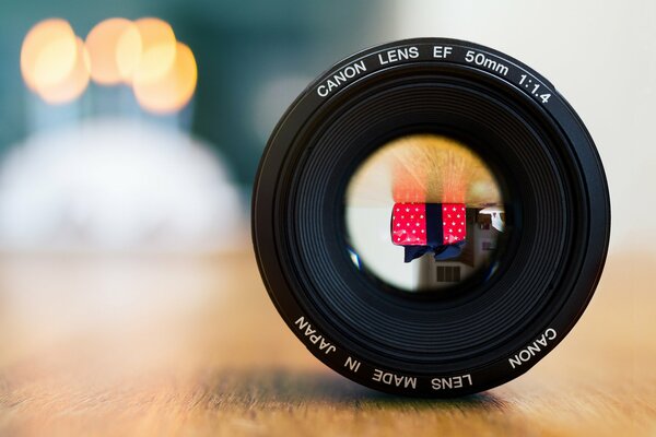 Lens with canon camera mirror