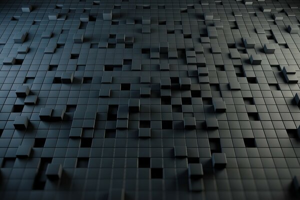 Image de cubes noirs sur impression 3D noir