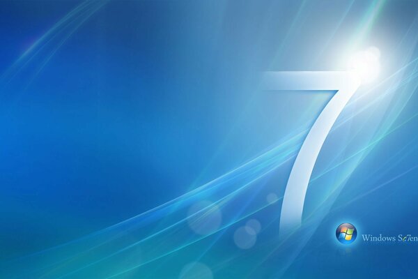Blue glow with windows 7 logo