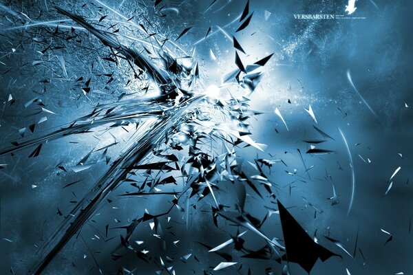 An abstraction with an image of an explosion and a glow