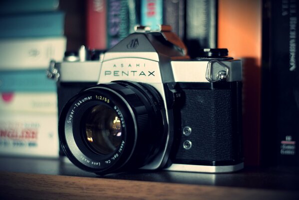 An old pentax camera with a great lens