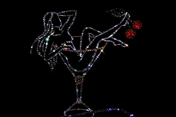 Girl in a glass of rhinestones
