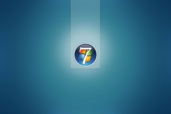Podświetlone logo microsoft windows 7 na niebieskim tle