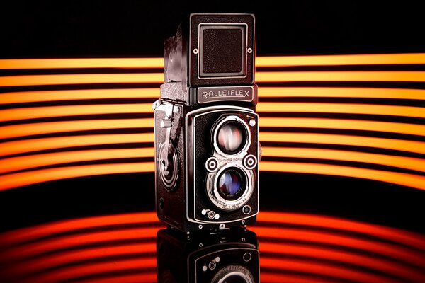 ROLLEIFLEX camera on a bright background
