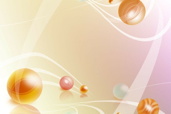 Abstraction avec des boules et des lignes blanches
