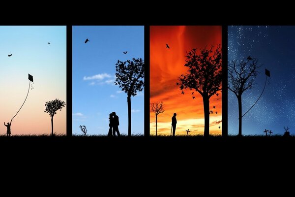 Amore attraverso il tempo linea di vita