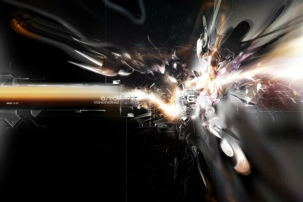 Abstraction explosion plaque vol éclats