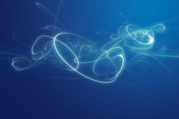 Movement of light on a blue background