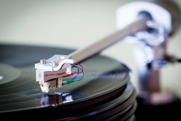 Listening to records on a music player