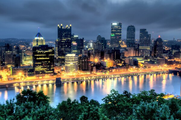 Shining on the coast and city lights